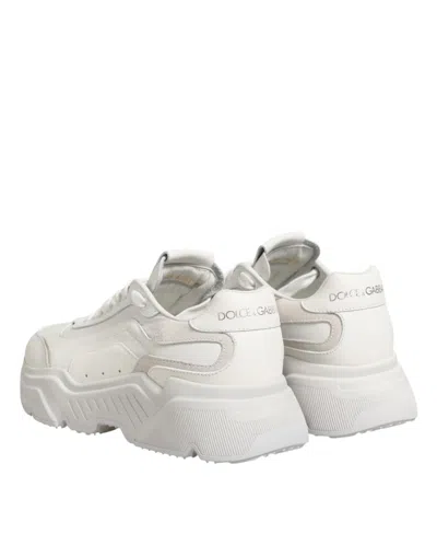 Pre-owned Dolce & Gabbana White Leather Daymaster Low Top Sneakers Women's Shoes ()