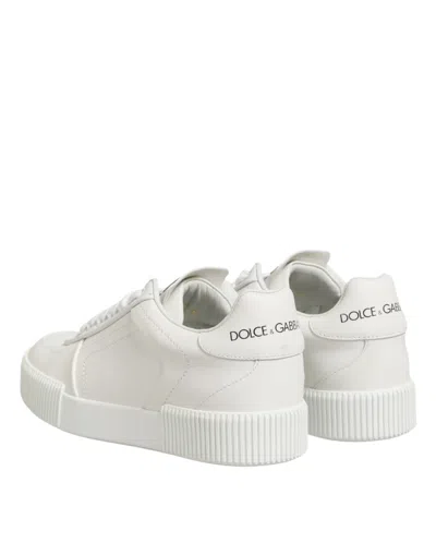 Dolce & Gabbana White Leather Miami Low Top Sneakers Women's Shoes In White