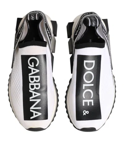 Pre-owned Dolce & Gabbana White Logo Low Top Sorrento Sneakers Women's Shoes ()