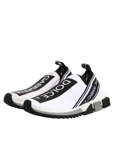 Pre-owned Dolce & Gabbana White Logo Low Top Sorrento Sneakers Women's Shoes ()