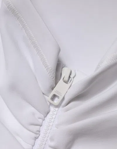 Dolce & Gabbana White Viscose Pencil Cut High Waist Mini Women's Skirt In White