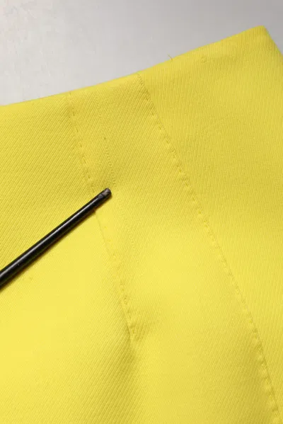 Pre-owned Dolce & Gabbana Yellow Wool Buttoned High Waist Mini Women's Skirt ()