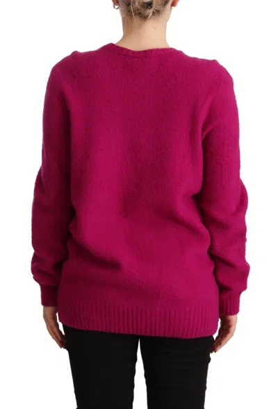 Drumohr Dark Pink Long Sleeves Round Neck Pullover Sweater In Pink