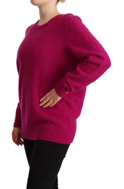 Drumohr Dark Pink Long Sleeves Round Neck Pullover Sweater In Pink