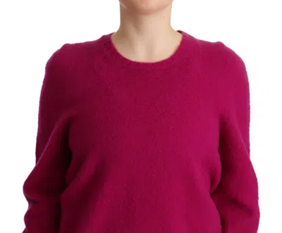 Drumohr Dark Pink Long Sleeves Round Neck Pullover Sweater In Pink