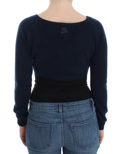 Ermanno Scervino Chic Cashmere-blend Cropped Sweater In Blue In Blue