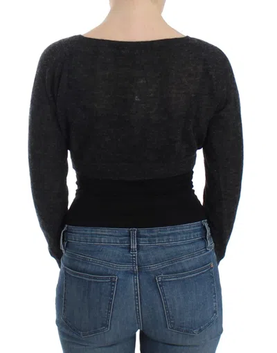 Ermanno Scervino Chic Cashmere-blend Cropped Sweater In Blue In Black