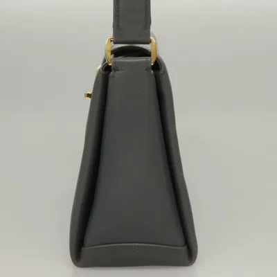 Pre-owned Gucci 1973 Top Handle Bag Leather Gray Leather Handbag ()