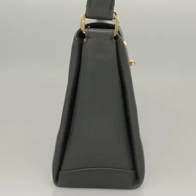 Pre-owned Gucci 1973 Top Handle Bag Leather Gray Leather Handbag ()