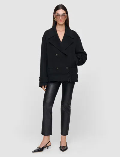 Joseph Weston Double Face Cashmere Pea Coat In Black