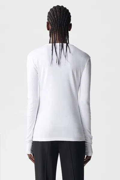 Ann Demeulemeester Fiene Printed Long Sleeve T-shirt In White