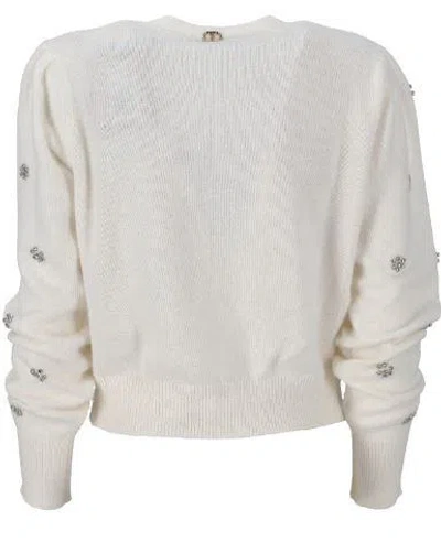 Twinset White Cropped Cardigan In White