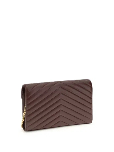 Saint Laurent Shoulder Bags In Burgundy