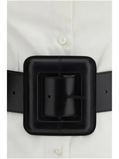 Balenciaga Longline Dress Belted At The Waist In White