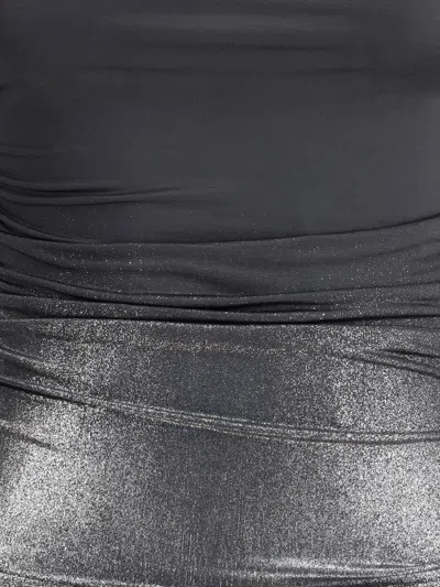 Diesel Women Jersey Top With Side Drawstrings In Black