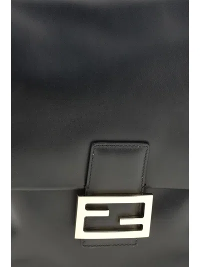Fendi Women Leather Grace Backpack In Black