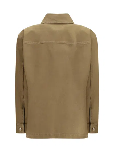 Saint Laurent Oversized Button-up Shirt In Green