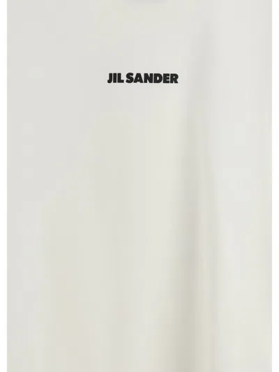 Jil Sander Women Short-sleeved T-shirt With Printed Logo In White