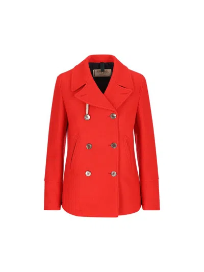 Camplin Double-breasted Buttoned Coat In Red