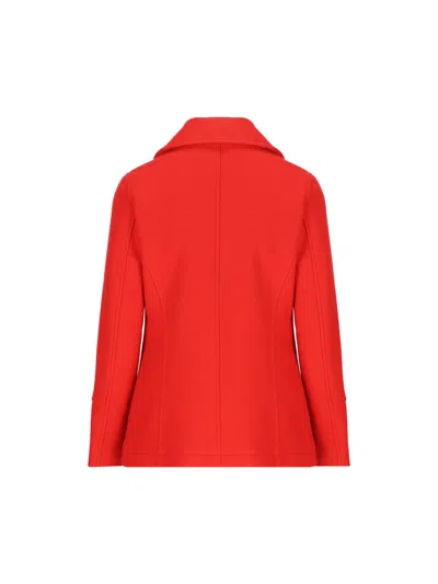 Camplin Double-breasted Buttoned Coat In Red