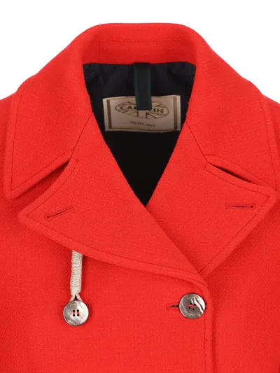 Camplin Double-breasted Buttoned Coat In Red