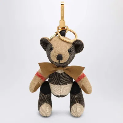 Burberry Thomas Bear Charm With Cashmere Bow Tie In Sand