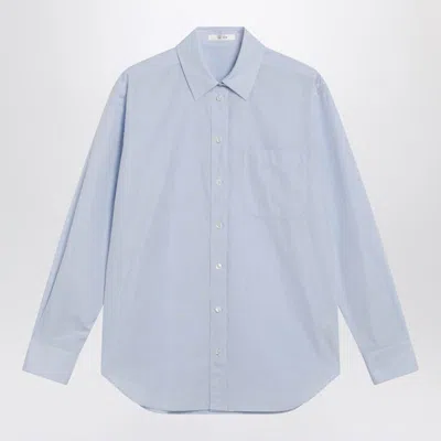 The Row Gavina Cotton Button-down Shirt In Blue