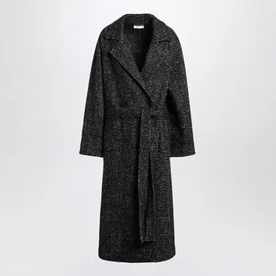 The Row Wool Bouclé Belted Coat In Black