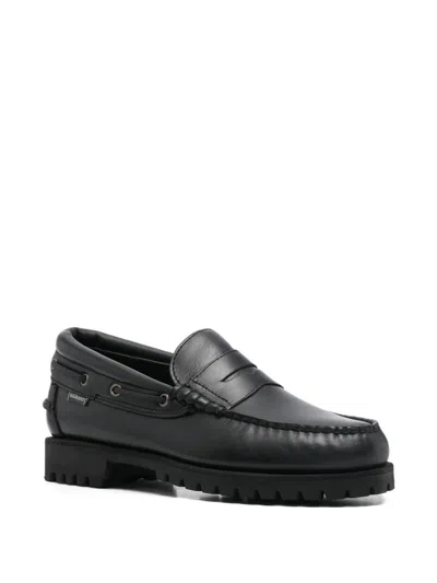 Sebago Penny Tread-sole Loafer In Black