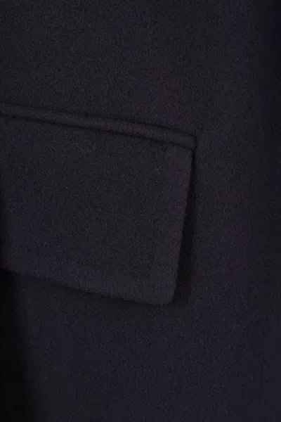 Balenciaga Men Short Coat With Hood In Blue