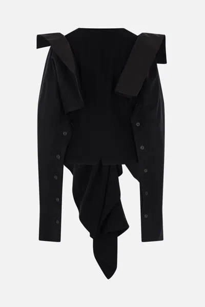 Yohji Yamamoto Draped Jacket In Black