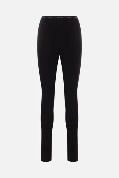 Yohji Yamamoto Logo-waistband Leggings In Black