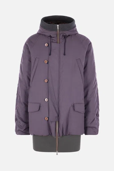 Magliano Oversized Padded Parka Coat In Purple