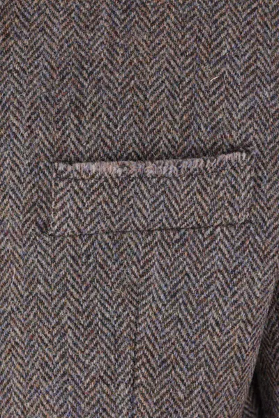 Magliano Herringbone Single Breasted Jacket In Gray