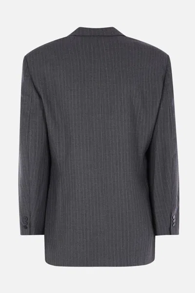 Magliano Pinstripe Single Breasted Jacket In Black