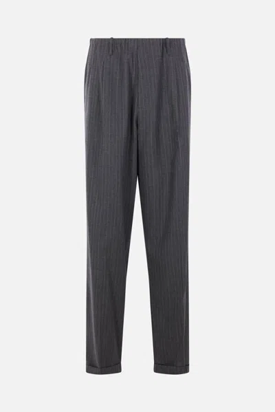 Magliano Pinstripe Pleated Pants In Brown
