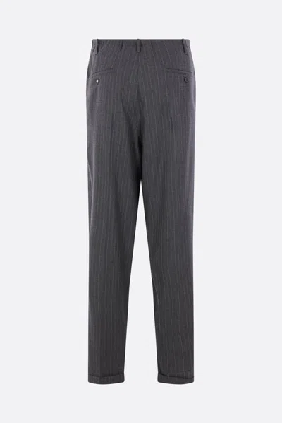 Magliano Pinstripe Pleated Pants In Brown