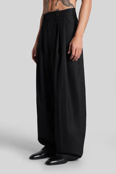 Willy Chavarria Cascada Trousers Pants In Black Wool In Black