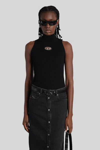 Diesel M-onervax-top Topwear In Black Viscose In Black