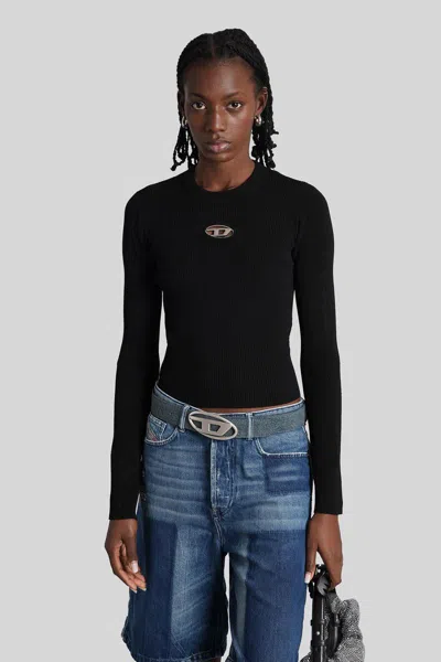 Diesel Long Sleeve Sweater In Black