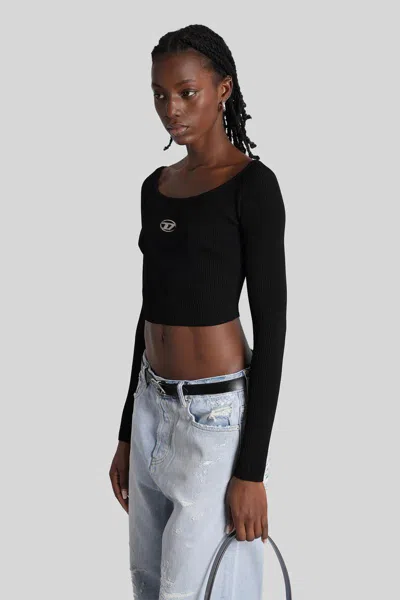 Diesel M-vera-ls Topwear In Black Viscose In Black