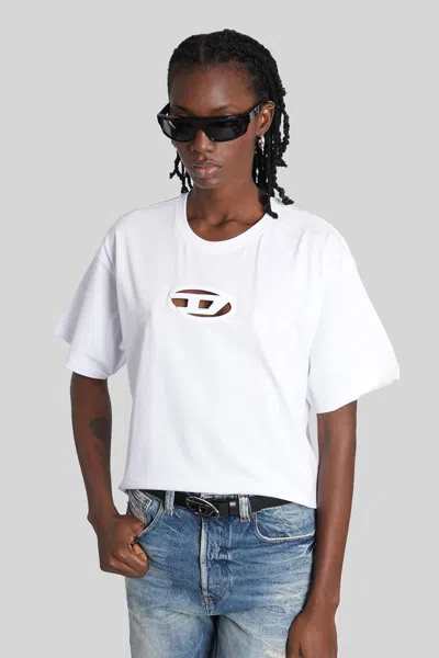 Diesel T-shirt T-buxt-crop-od White In White