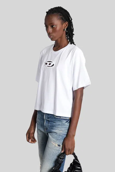 Diesel T-shirt T-buxt-crop-od White In White