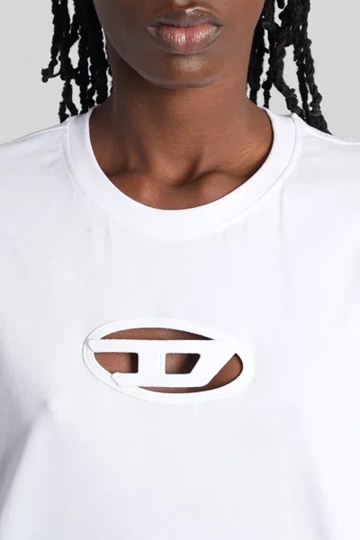 Diesel T-shirt T-buxt-crop-od White In White