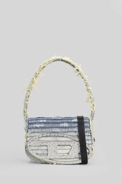Diesel 1dr Shoulder Bag In Blue Cotton In Blue