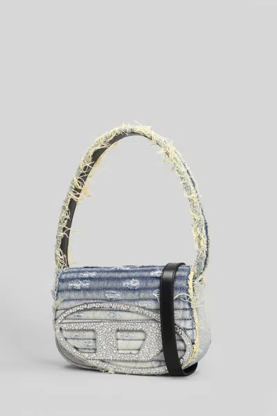 Diesel 1dr Shoulder Bag In Blue Cotton In Blue