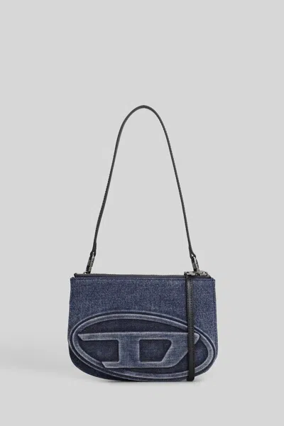 Diesel 1dr 20. Twin Shoulder Bag In Blue Cotton In Blue