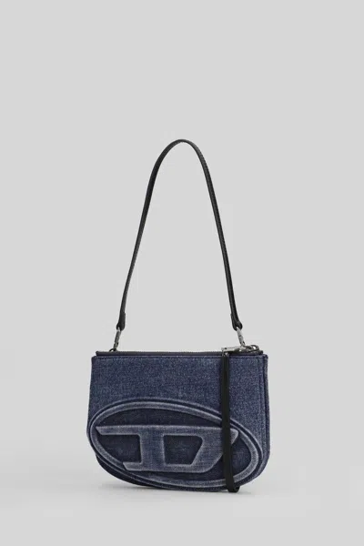 Diesel 1dr 20. Twin Shoulder Bag In Blue Cotton In Blue