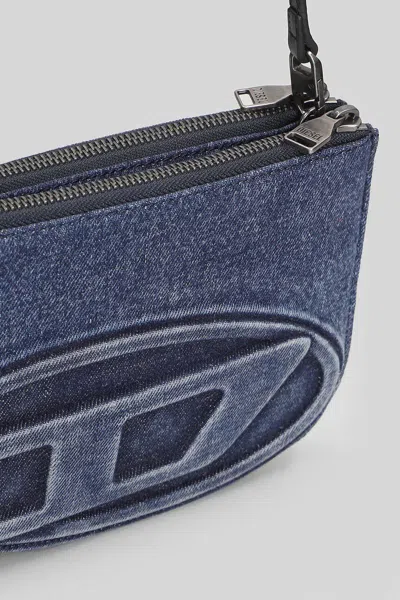 Diesel 1dr 20. Twin Shoulder Bag In Blue Cotton In Blue