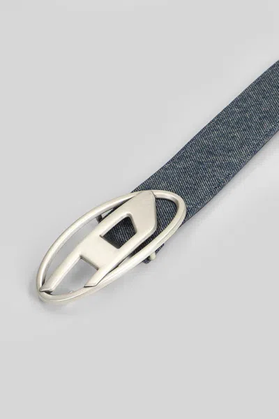 Diesel B-1dr Belts In Blue Denim In Gray